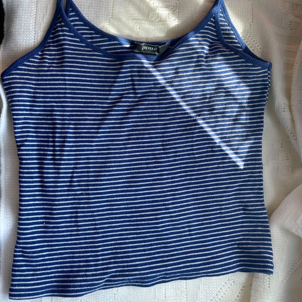 Blue & White Stripped tank 💙🤍